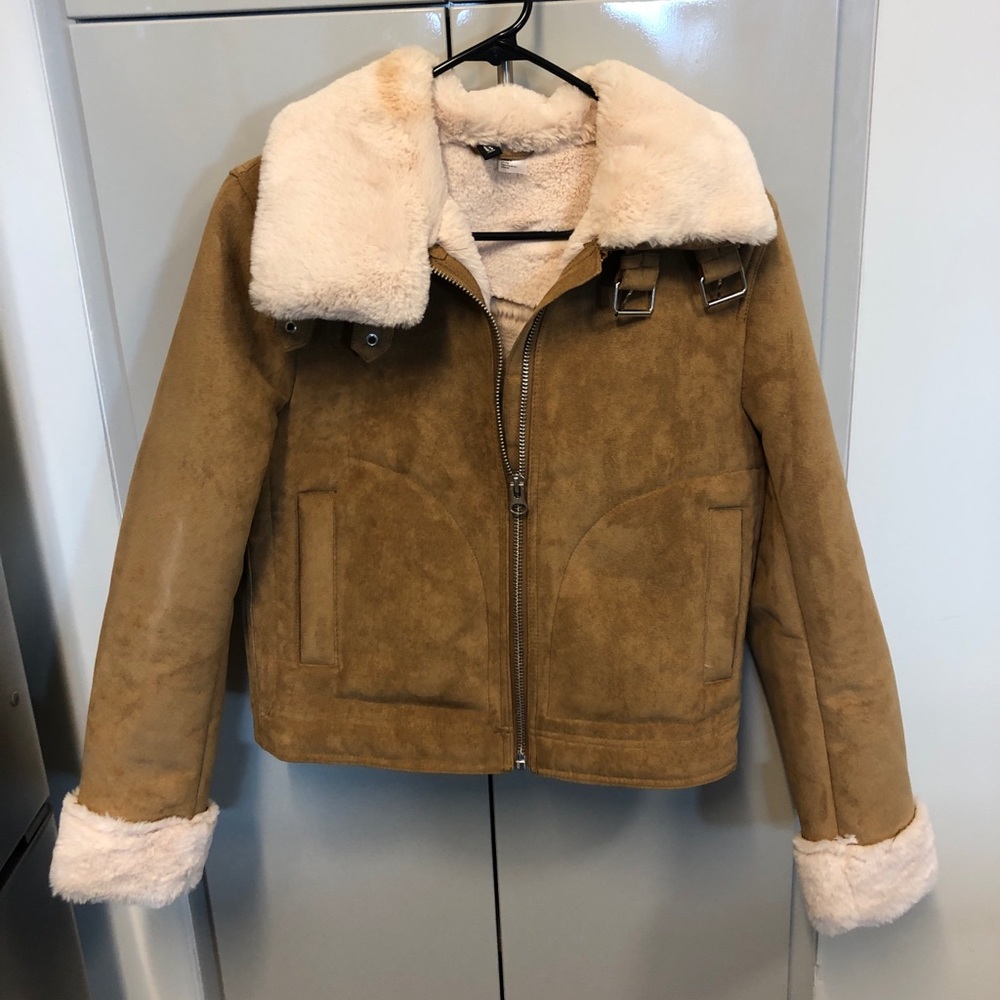 H&M Bomber Jacket (faux fur) size 4